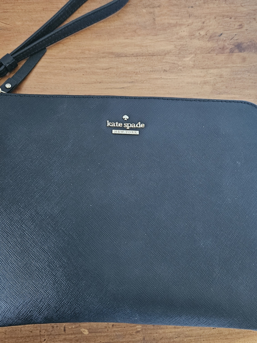 kate spade New York Black Leather Wristlet